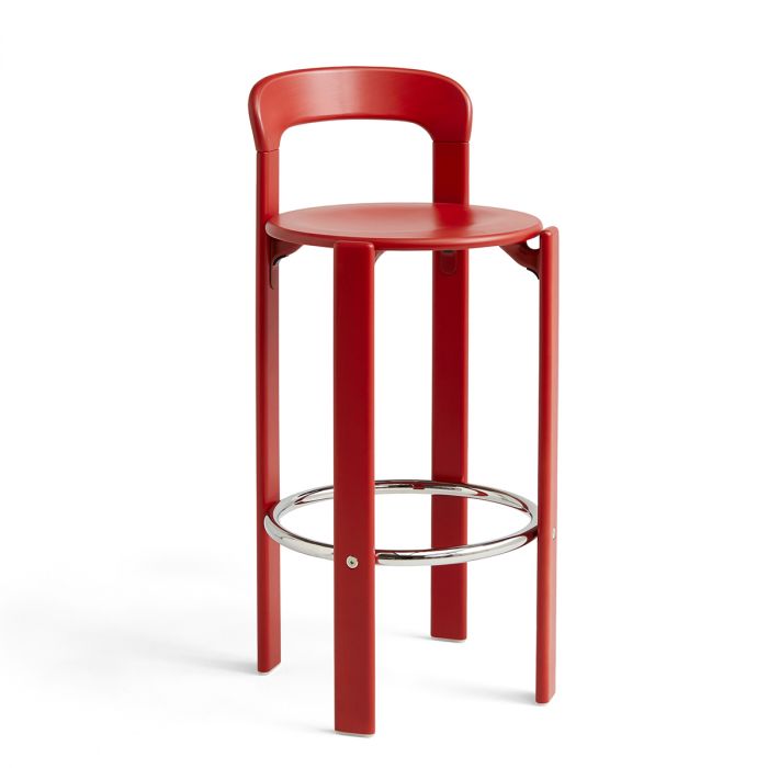 Tabouret de bar Rey par Bruno Rey - Hay-Bleu ardoise-L 44 x Prof. 49.5 x H 87 cm - Hauteur d'assise 65 cm-The Woods Gallery