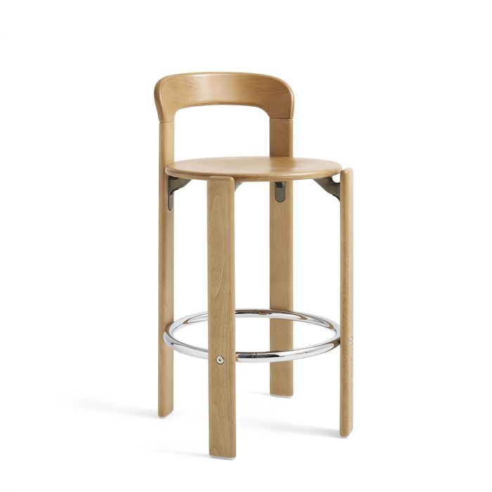 Tabouret de bar Rey par Bruno Rey - Hay-Bleu ardoise-L 44 x Prof. 49.5 x H 87 cm - Hauteur d'assise 65 cm-The Woods Gallery