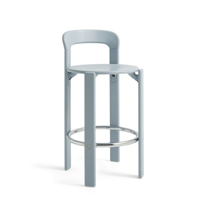 Tabouret de bar Rey par Bruno Rey - Hay-Bleu ardoise-L 44 x Prof. 49.5 x H 87 cm - Hauteur d'assise 65 cm-The Woods Gallery