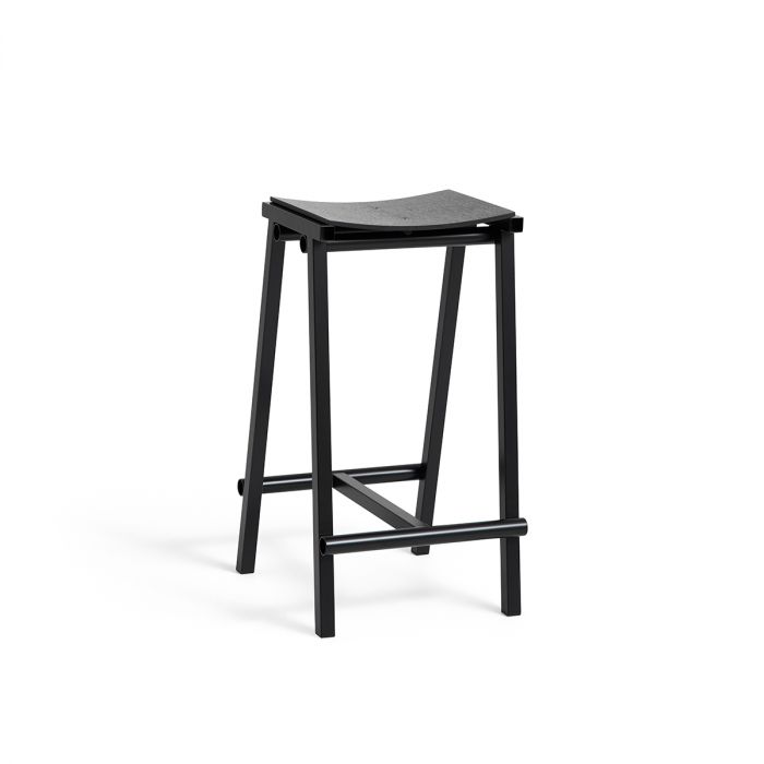 Tabouret de bar Taburete 8 H66 et H76 par Marc Morro - Hay-Noir-H66-The Woods Gallery