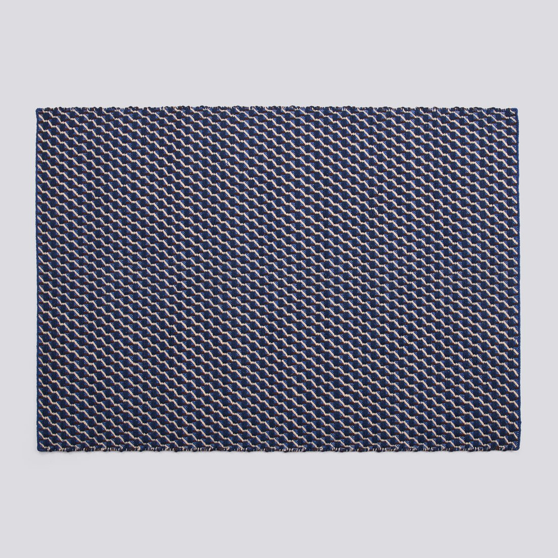 Tapis Channel tissu bleu tissé main - Hay-140 x 200 cm-The Woods Gallery