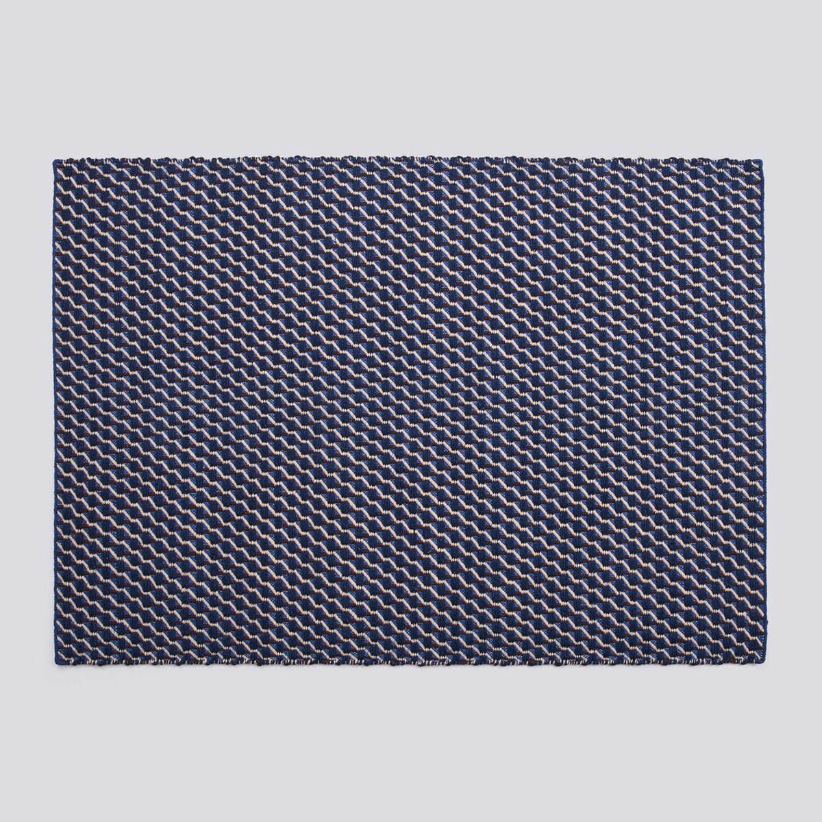 Tapis Channel tissu bleu tissé main - Hay-140 x 200 cm-The Woods Gallery