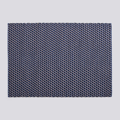 Tapis Channel tissu bleu tissé main - Hay-140 x 200 cm-The Woods Gallery