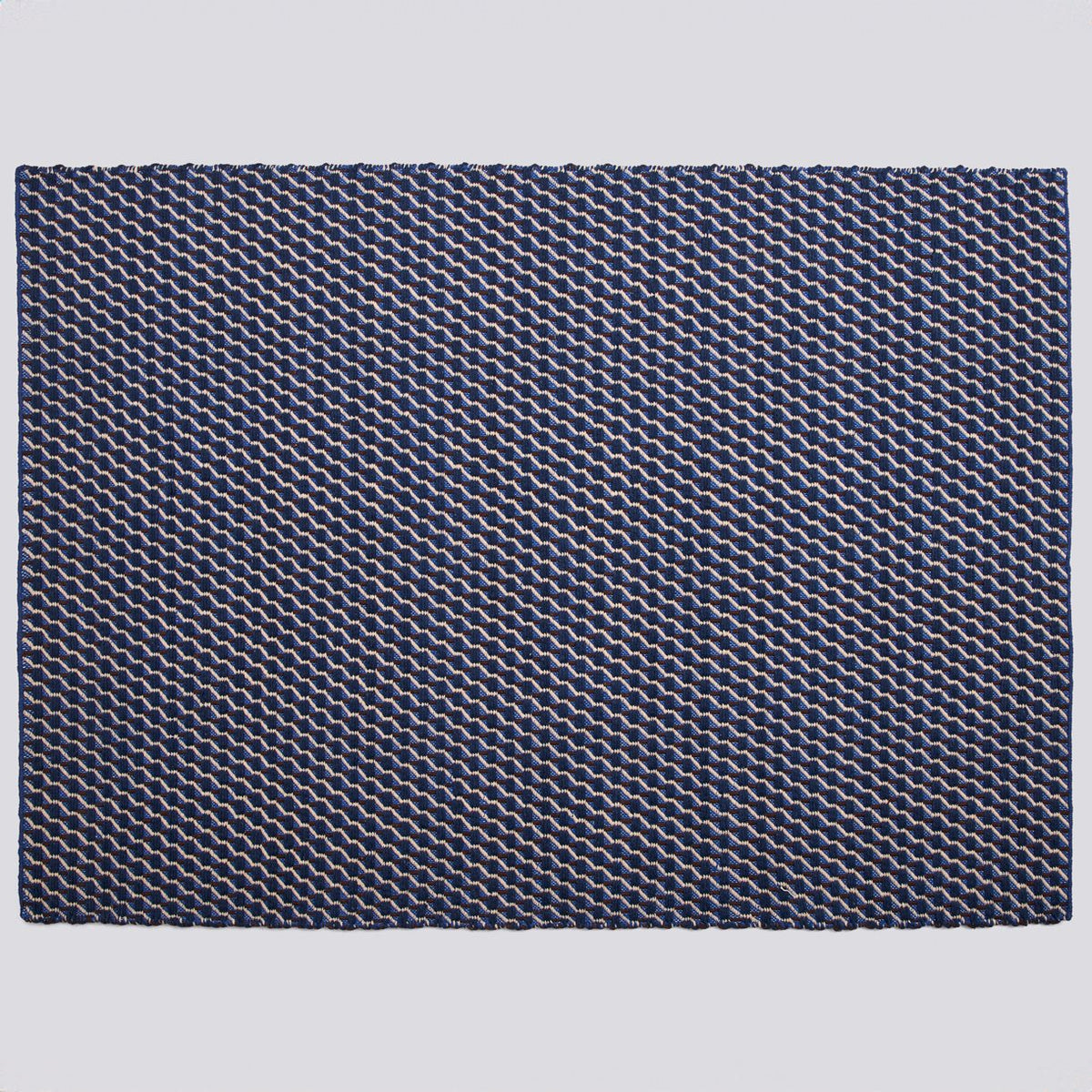 Tapis Channel tissu bleu tissé main - Hay-170 x 240 cm-The Woods Gallery