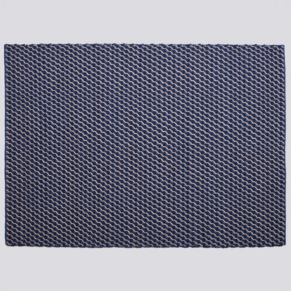 Tapis Channel tissu bleu tissé main - Hay-170 x 240 cm-The Woods Gallery