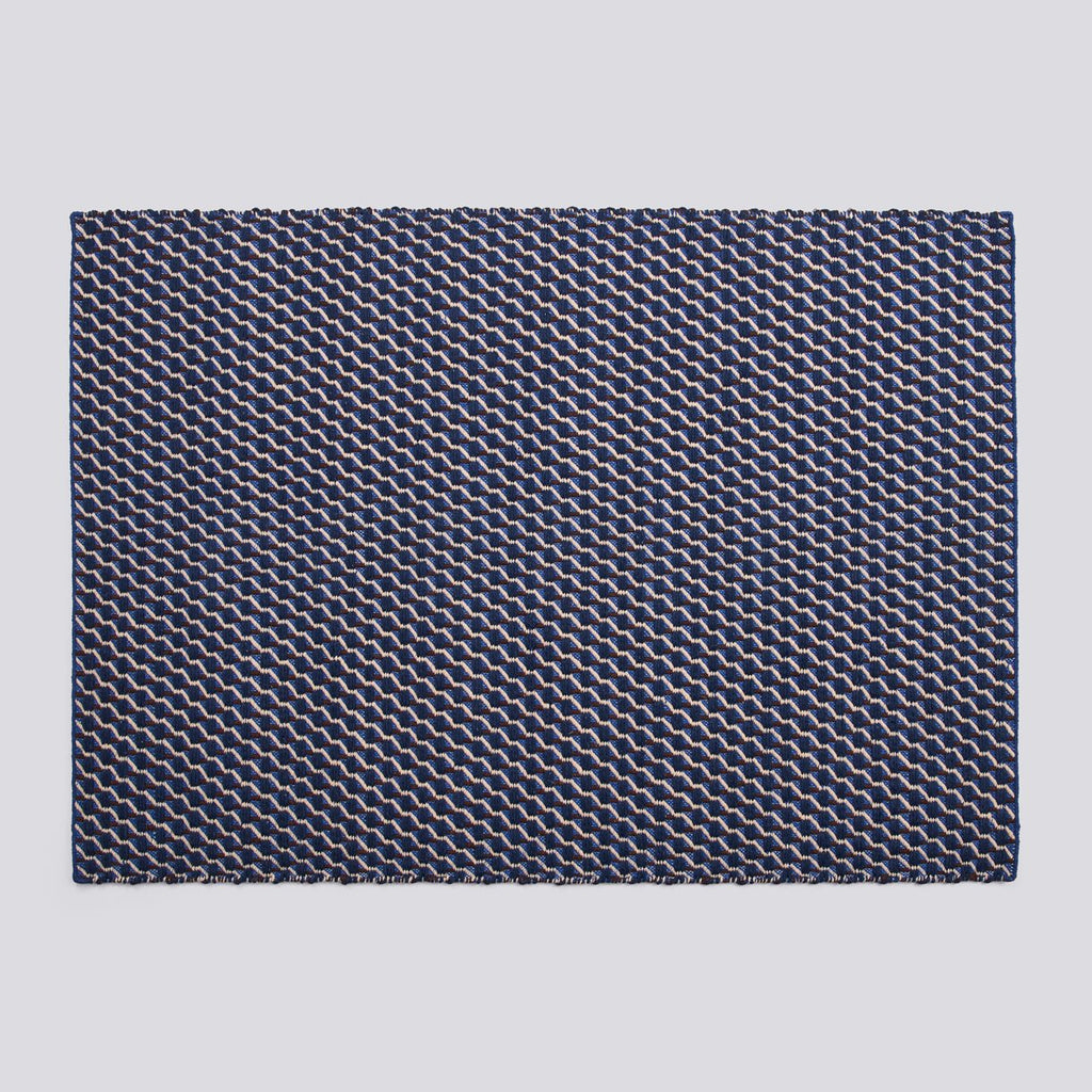 Tapis Channel tissu bleu tissé main - Hay-50 x 80 cm-The Woods Gallery