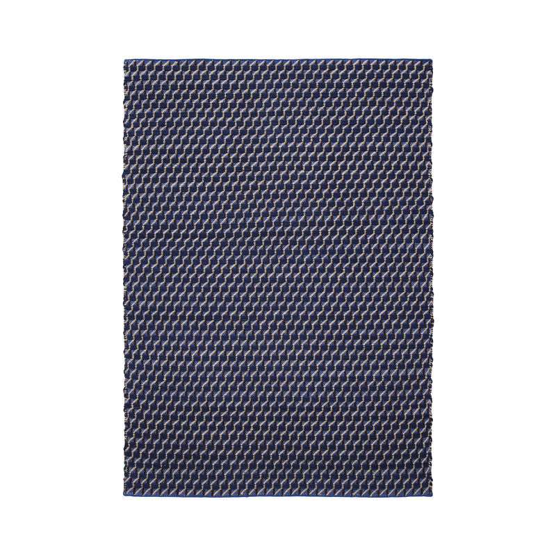 Tapis Channel tissu bleu tissé main - Hay-50 x 80 cm-The Woods Gallery