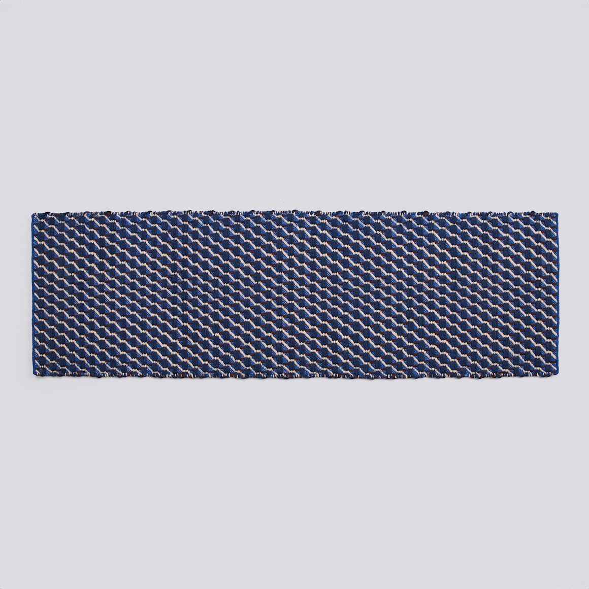 Tapis Channel tissu bleu tissé main - Hay-60 x 200 cm-The Woods Gallery