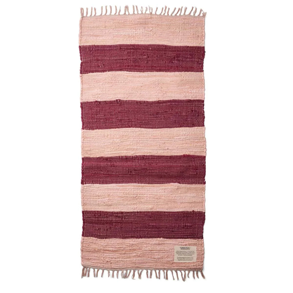 Tapis Chindi Rug - Bongusta-60 x 120-Bordeau - Pêche-The Woods Gallery