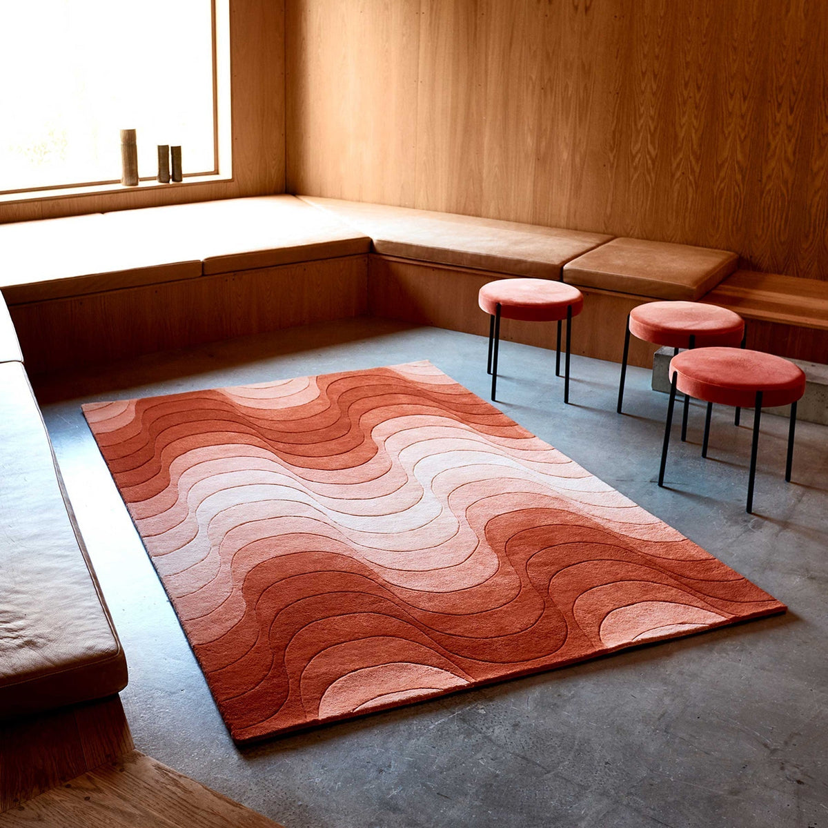 Tapis Wave 170x240 cm de Verner Panton - Verpan-Orange-The Woods Gallery