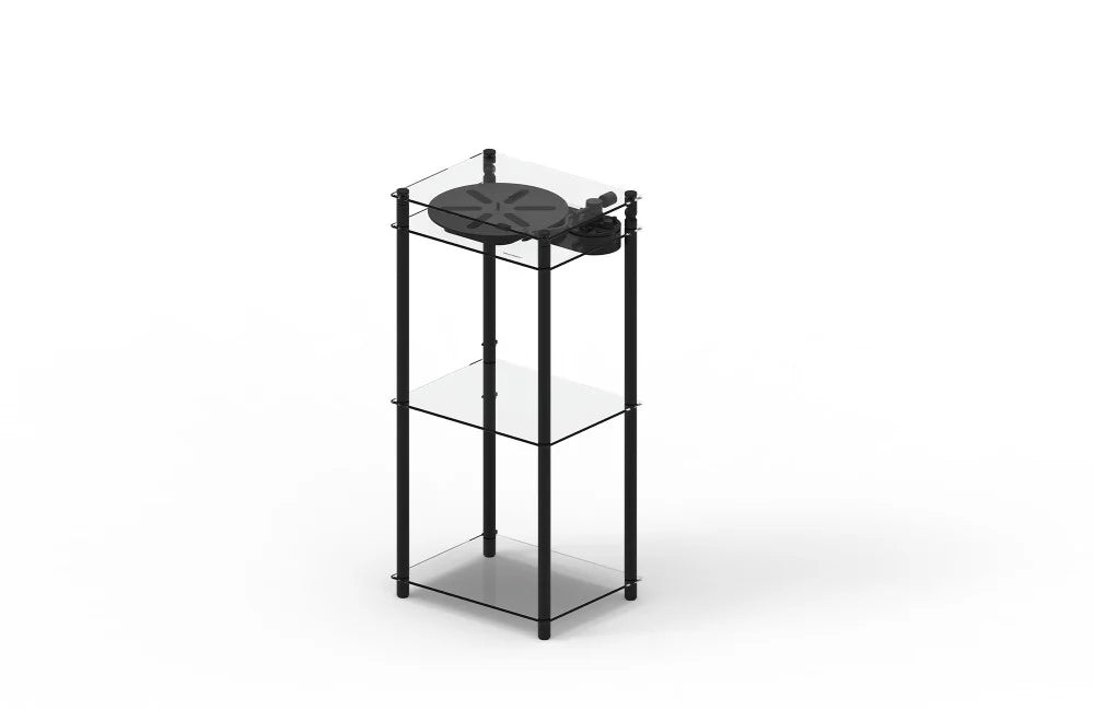 Transparent Turntable Stand - Transparent Speaker-Noir-The Woods Gallery