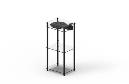 Transparent Turntable Stand - Transparent Speaker-Noir-The Woods Gallery