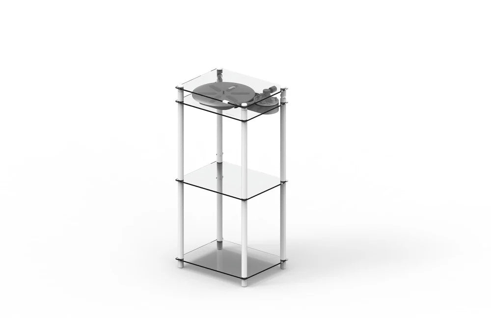 Transparent Turntable Stand - Transparent Speaker-Noir-The Woods Gallery