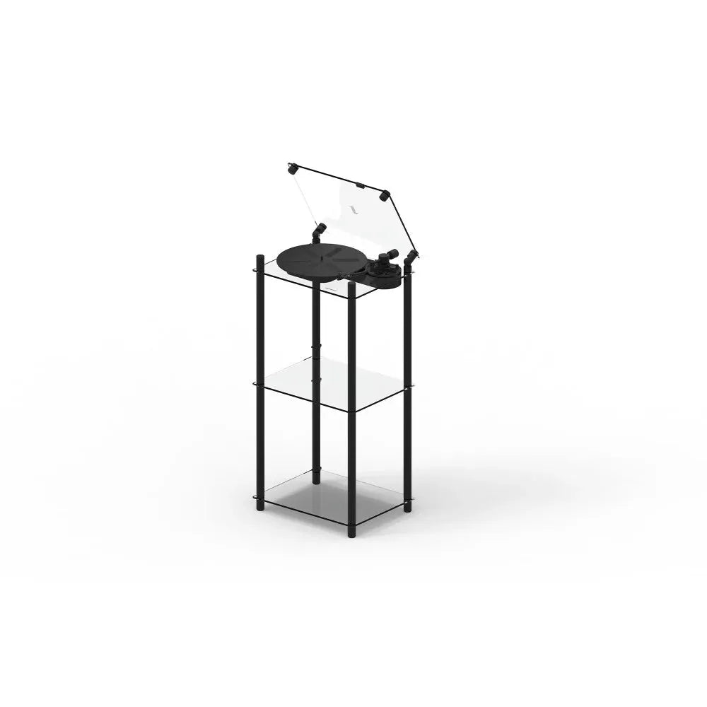 Transparent Turntable Stand - Transparent Speaker-Noir-The Woods Gallery