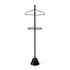 Valet de chambre Servonotte de Achille Castiglioni - Zanotta-noir, cintre et porte-pantalon sur socle conique-The Woods Gallery