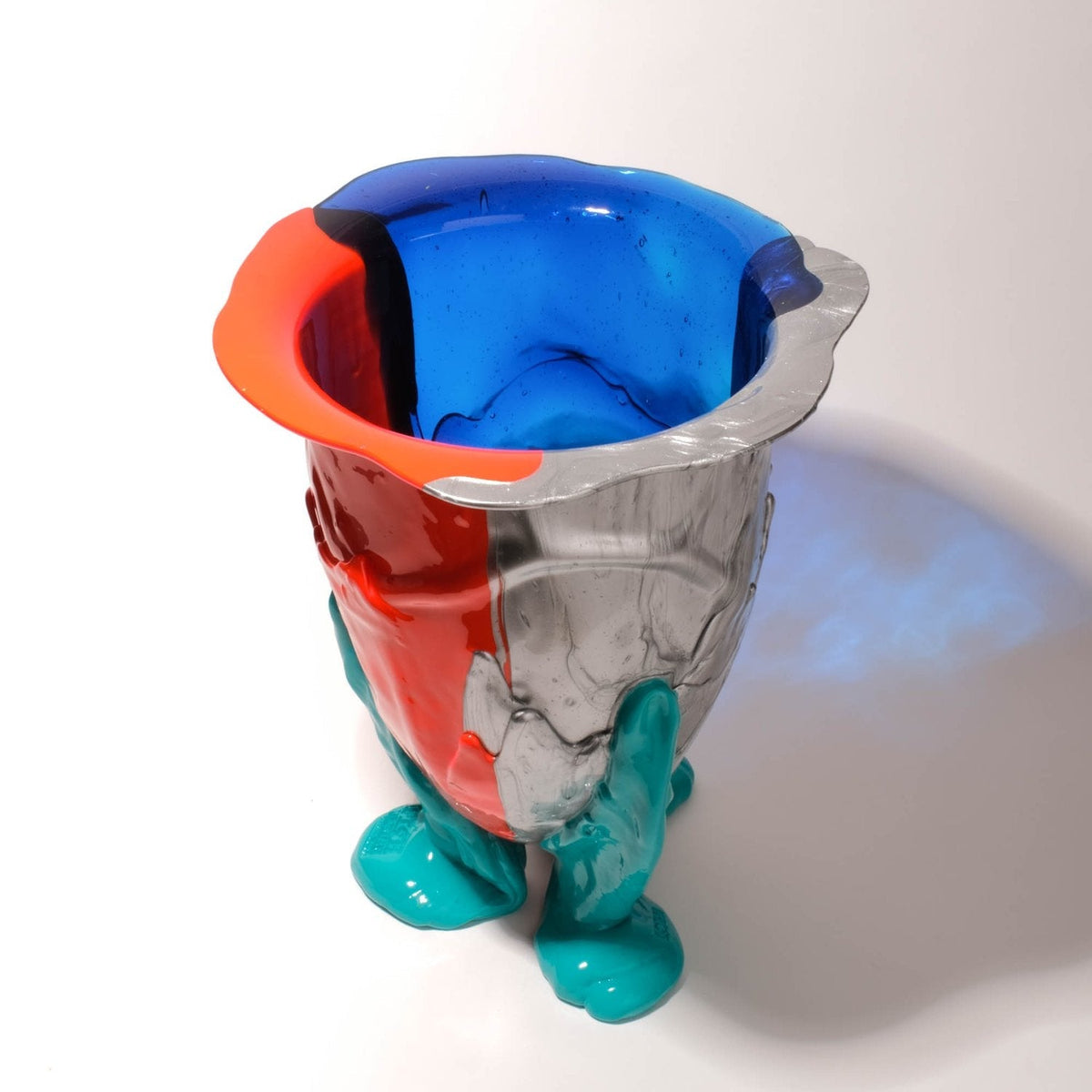 Vase Amazonia Blue, Orange, Silver, Turquoise par Gaetano Pesce - Fish Design-S-The Woods Gallery