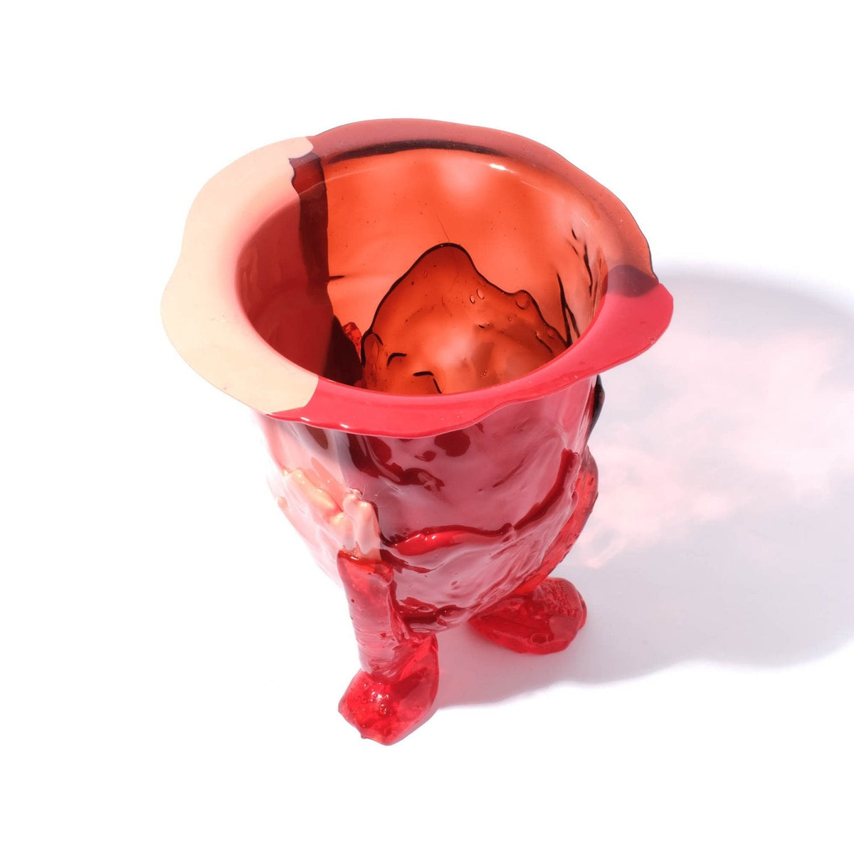 Vase Amazonia Clear Dark Ruby, Matt Salmon, Matt Red, Clear Orange par Gaetano Pesce- Fish Design-S-The Woods Gallery