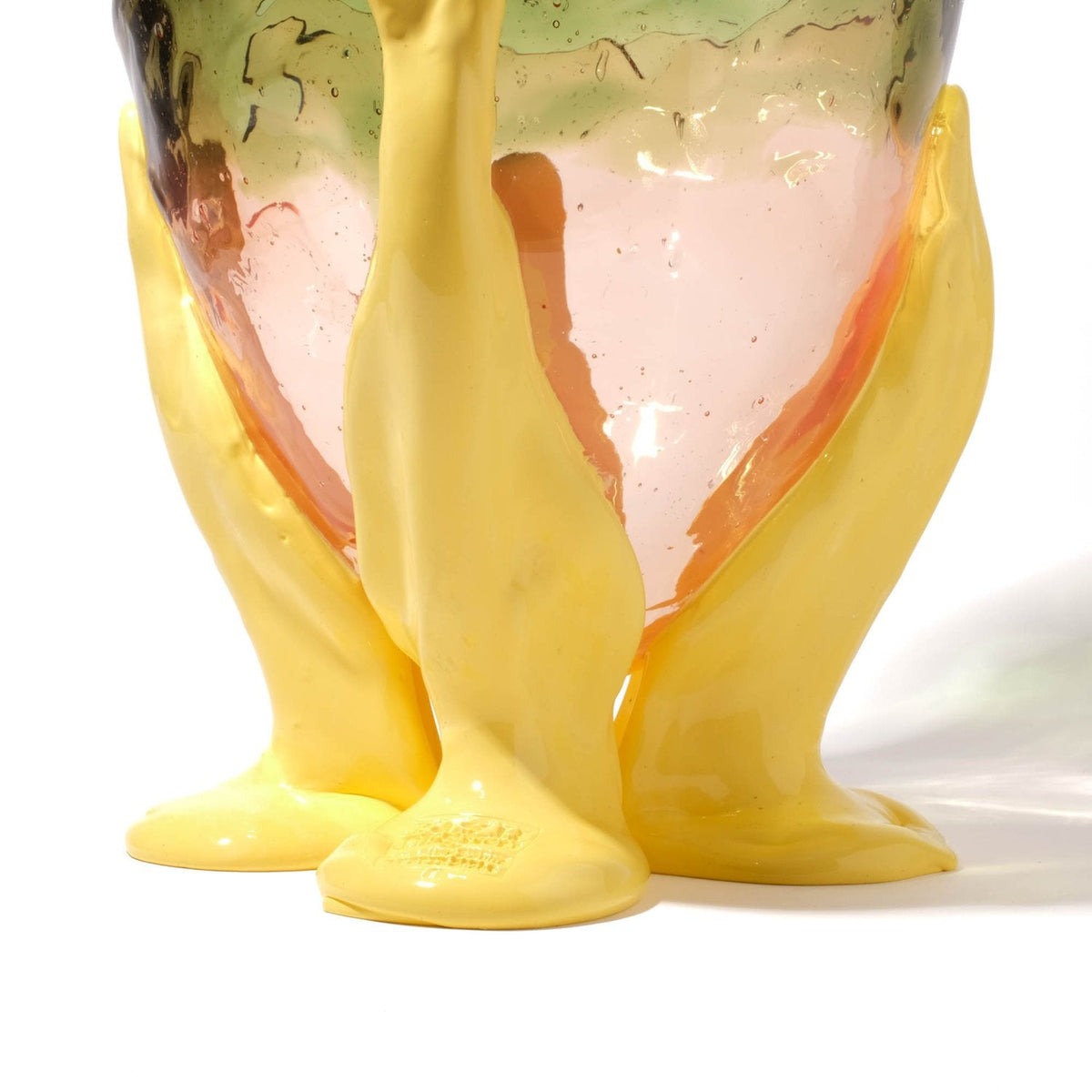 Vase Clear Extra Colour - Clear Bottle Green, Clear Light Ruby, Matt Pastel Yellow par Gaetano Pesce - Fish Design-S-The Woods Gallery