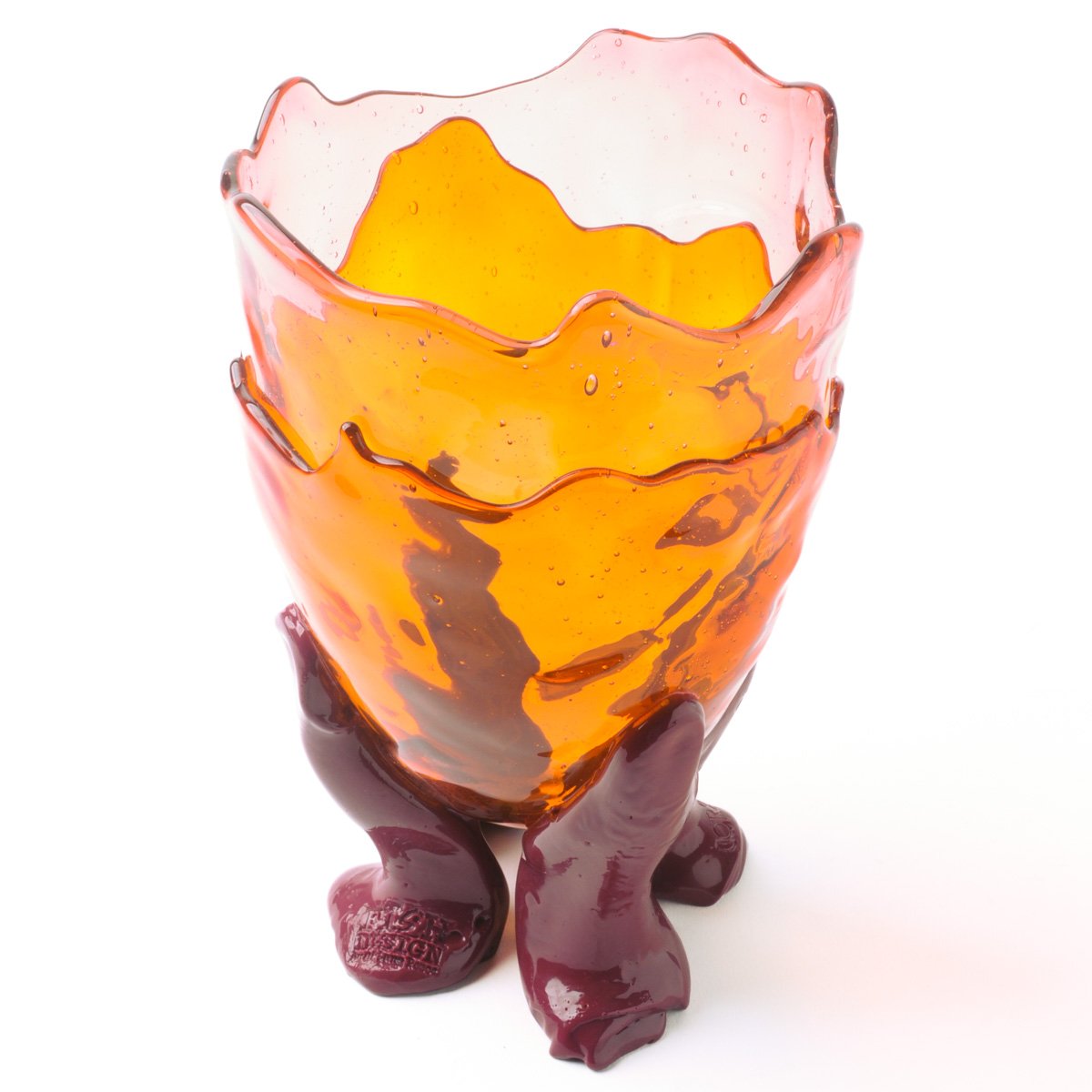 Vase Clear Extra Colour - Clear Pink, Clear Orange And Matt Cherry par Gaetano Pesce - Fish Design-S-The Woods Gallery