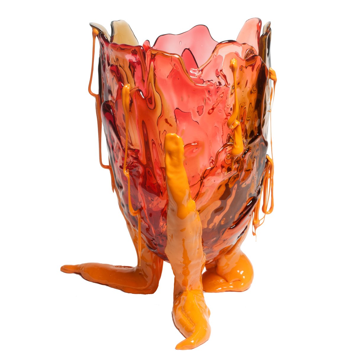 Vase Clear Special - Extra Colour - Clear Brown, Clear Fuchsia, Clear Pink And Matt Warm Yellow par Gaetano Pesce - Fish Design-S-The Woods Gallery