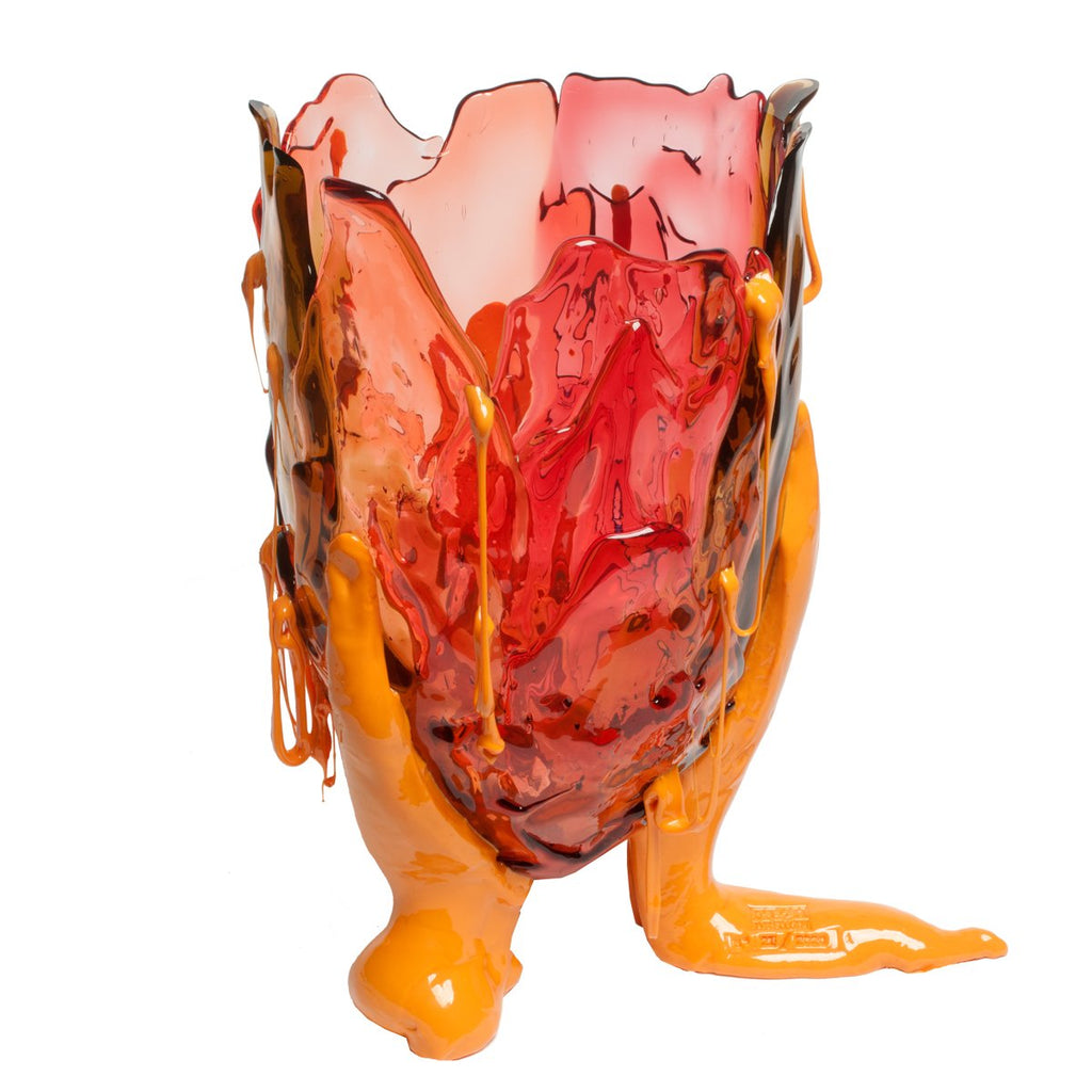 Vase Clear Special - Extra Colour - Clear Brown, Clear Fuchsia, Clear Pink And Matt Warm Yellow par Gaetano Pesce - Fish Design-S-The Woods Gallery