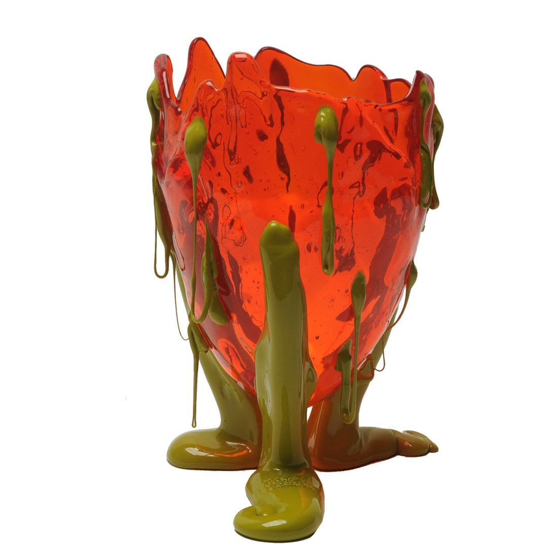 Vase Clear Special - Extra Colour - Clear Orange And Matt Dusty Green par Gaetano Pesce - Fish Design-S-The Woods Gallery