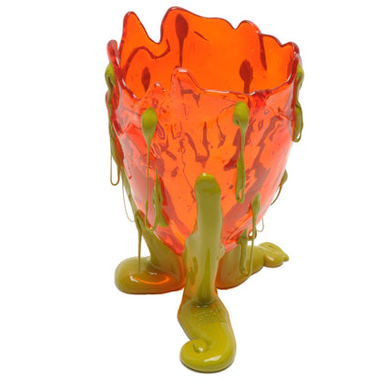 Vase Clear Special - Extra Colour - Clear Orange And Matt Dusty Green par Gaetano Pesce - Fish Design-S-The Woods Gallery