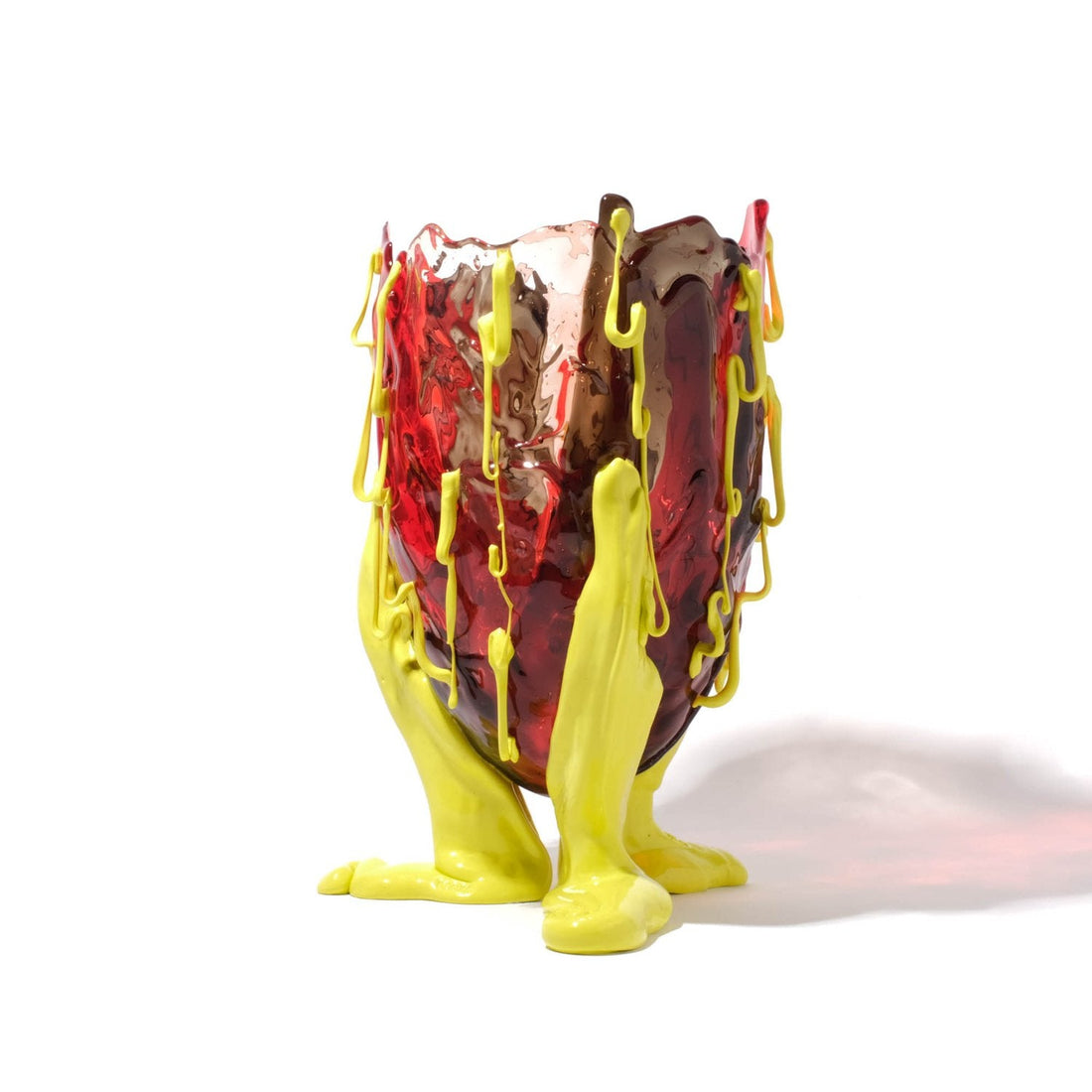 Vase Clear Special - Extra Colour - Clear Red, Clear Fumè, Clear Light Ruby And Matt Fluo Yellow par Gaetano Pesce - Fish Design-S-The Woods Gallery