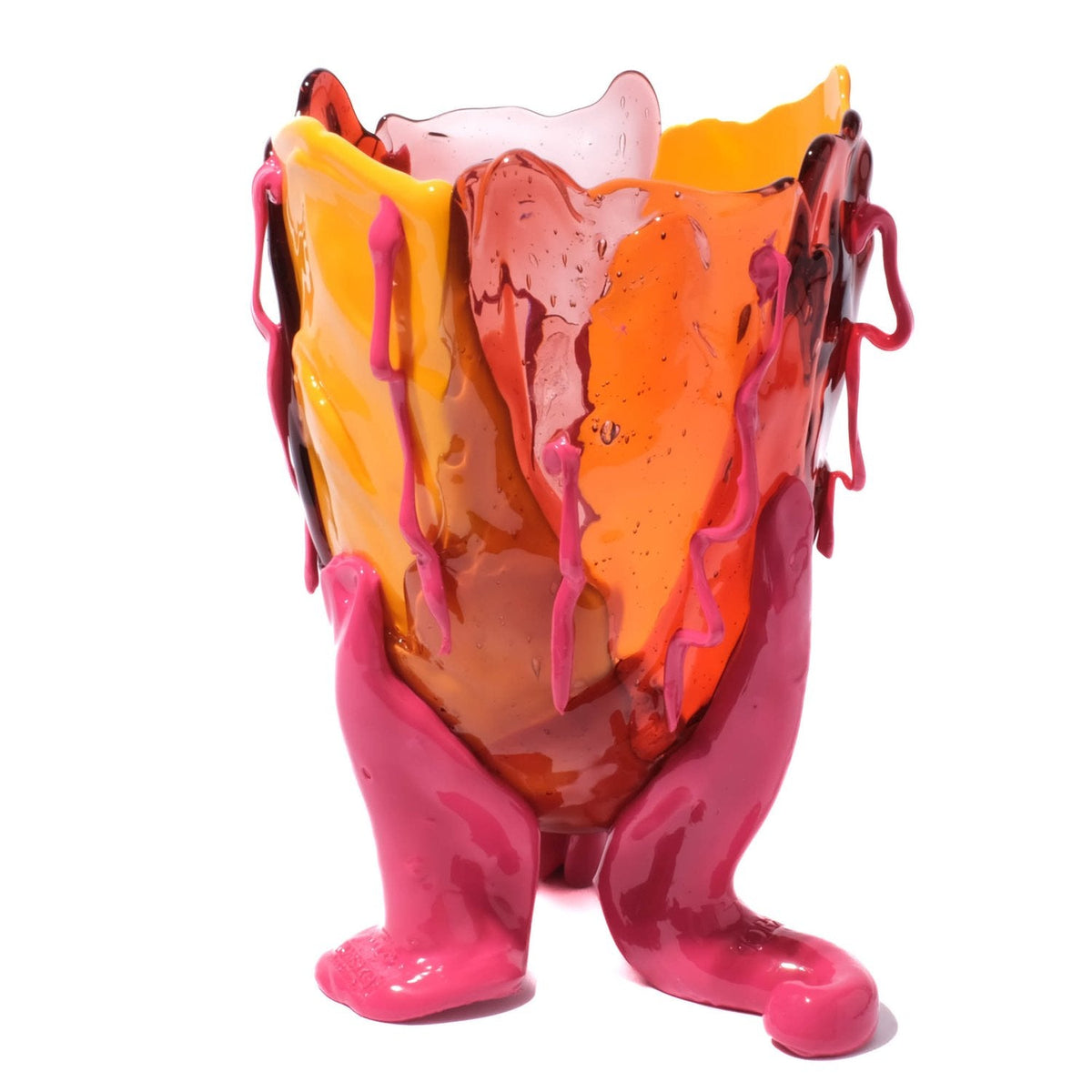 Vase Clear Special - Extra Colour - Matt Warm Yellow, Dark Ruby, Clear Pink, Matt Fuchsia par Gaetano Pesce - Fish Design-S-The Woods Gallery