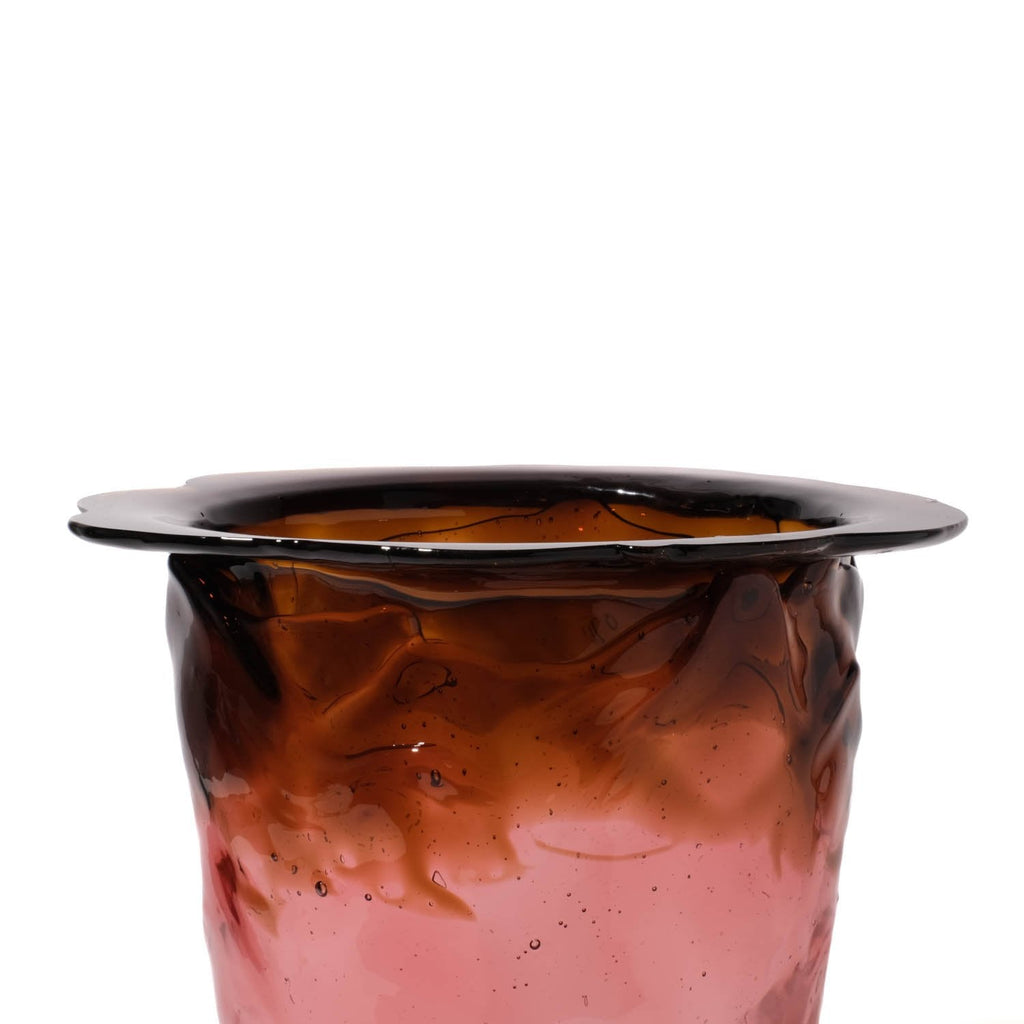 Vase Flower - Clear Brown, Clear Antique Pink And Matt Pastel Yellow par Gaetano Pesce - Fish Design-L-The Woods Gallery