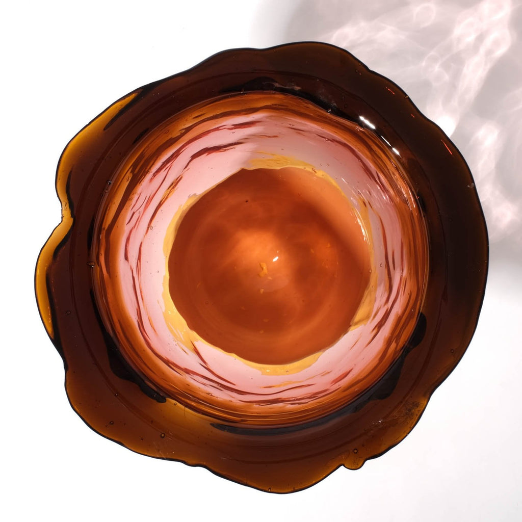 Vase Flower - Clear Brown, Clear Antique Pink And Matt Pastel Yellow par Gaetano Pesce - Fish Design-L-The Woods Gallery