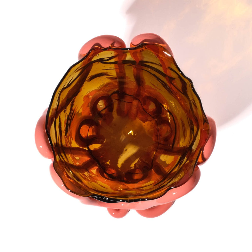 Vase Indian Summer - Clear Amber, Matt Dark Salmon par Gaetano Pesce - Fish Design-S-The Woods Gallery