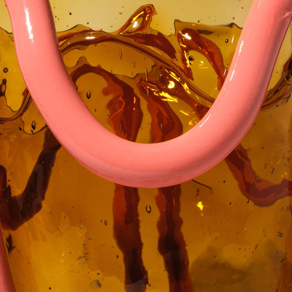 Vase Indian Summer - Clear Amber, Matt Dark Salmon par Gaetano Pesce - Fish Design-S-The Woods Gallery