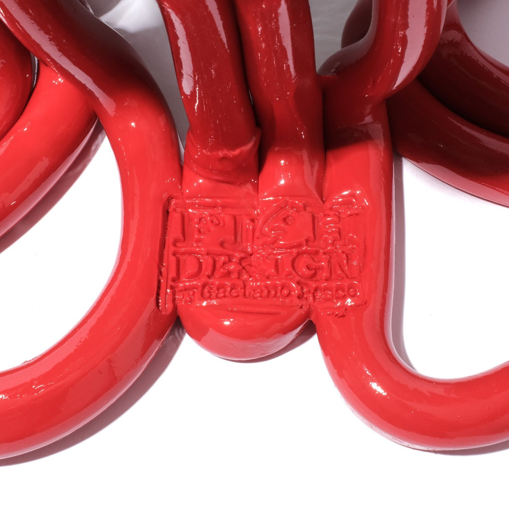 Vase Indian Summer - Clear Blue, Matt Red par Gaetano Pesce - Fish Design-S-The Woods Gallery