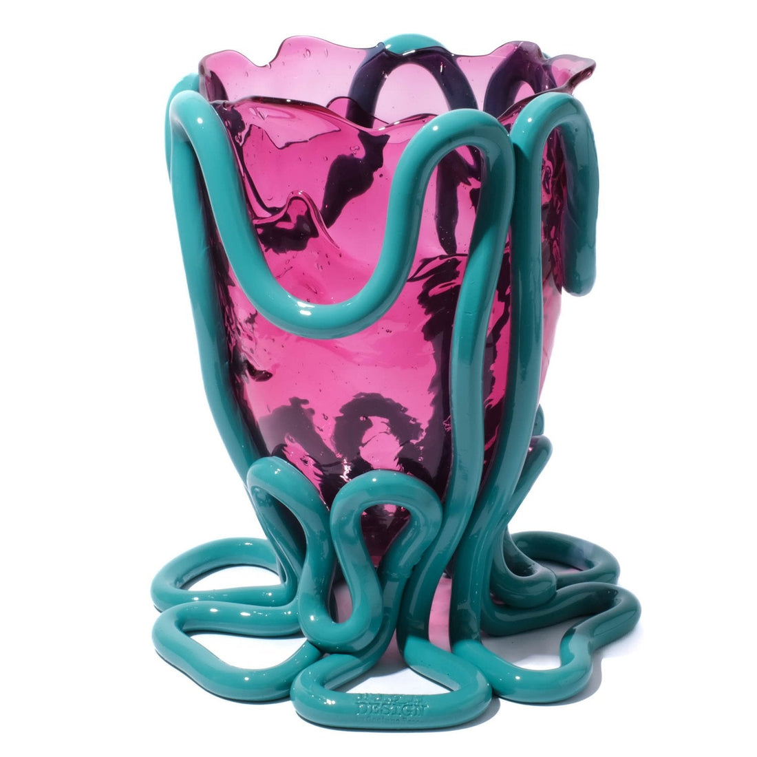 Vase Indian Summer - Clear Light Fuchsia And Matt Ocean par Gaetano Pesce - Fish Design-S-The Woods Gallery