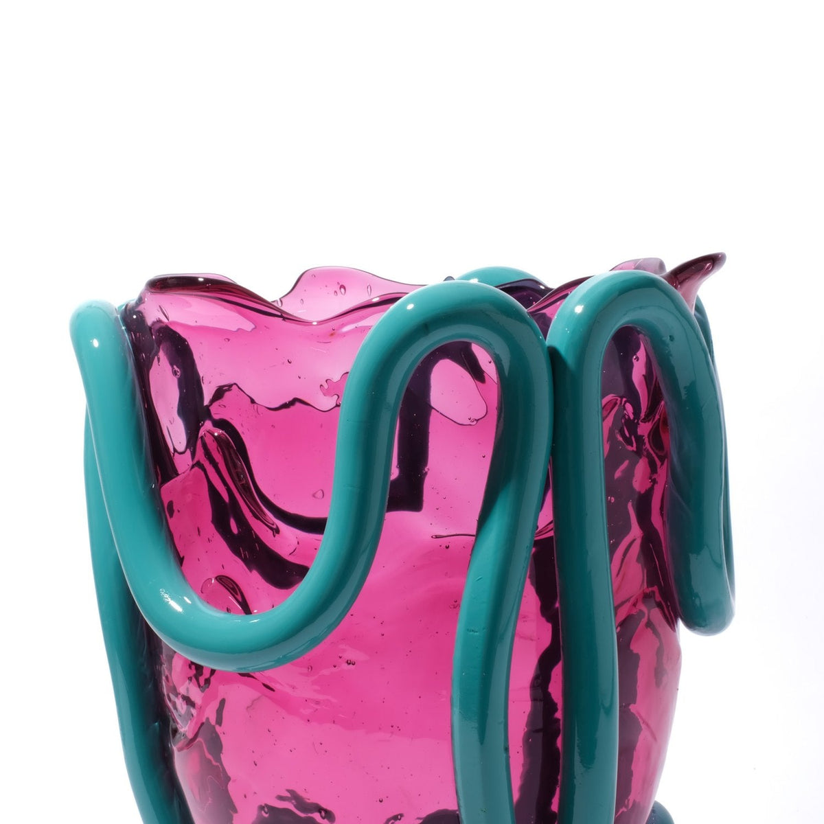 Vase Indian Summer - Clear Light Fuchsia And Matt Ocean par Gaetano Pesce - Fish Design-S-The Woods Gallery