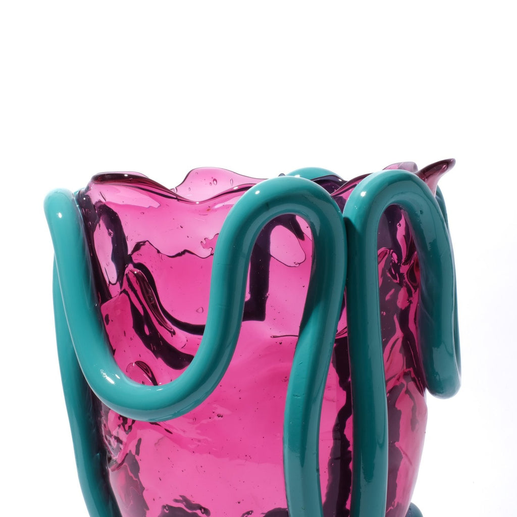 Vase Indian Summer - Clear Light Fuchsia And Matt Ocean par Gaetano Pesce - Fish Design-S-The Woods Gallery