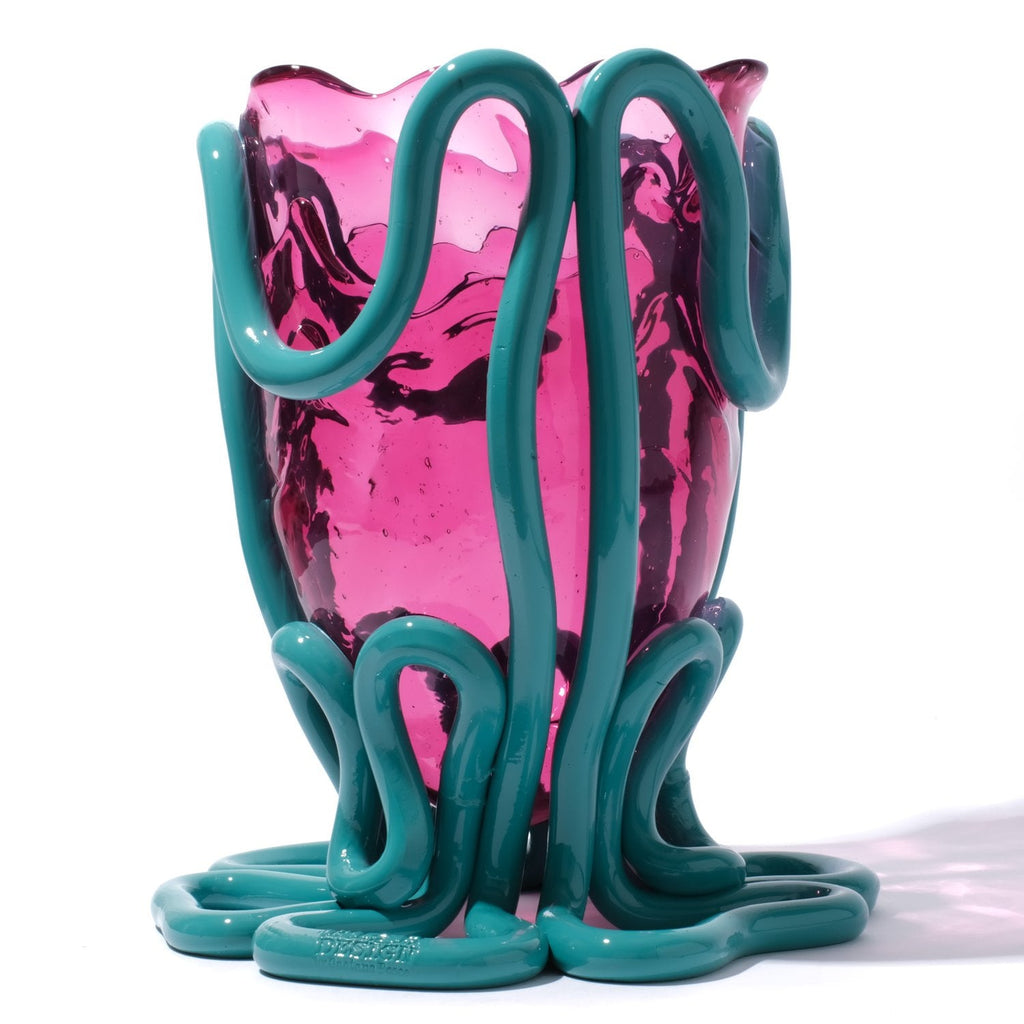 Vase Indian Summer - Clear Light Fuchsia And Matt Ocean par Gaetano Pesce - Fish Design-S-The Woods Gallery