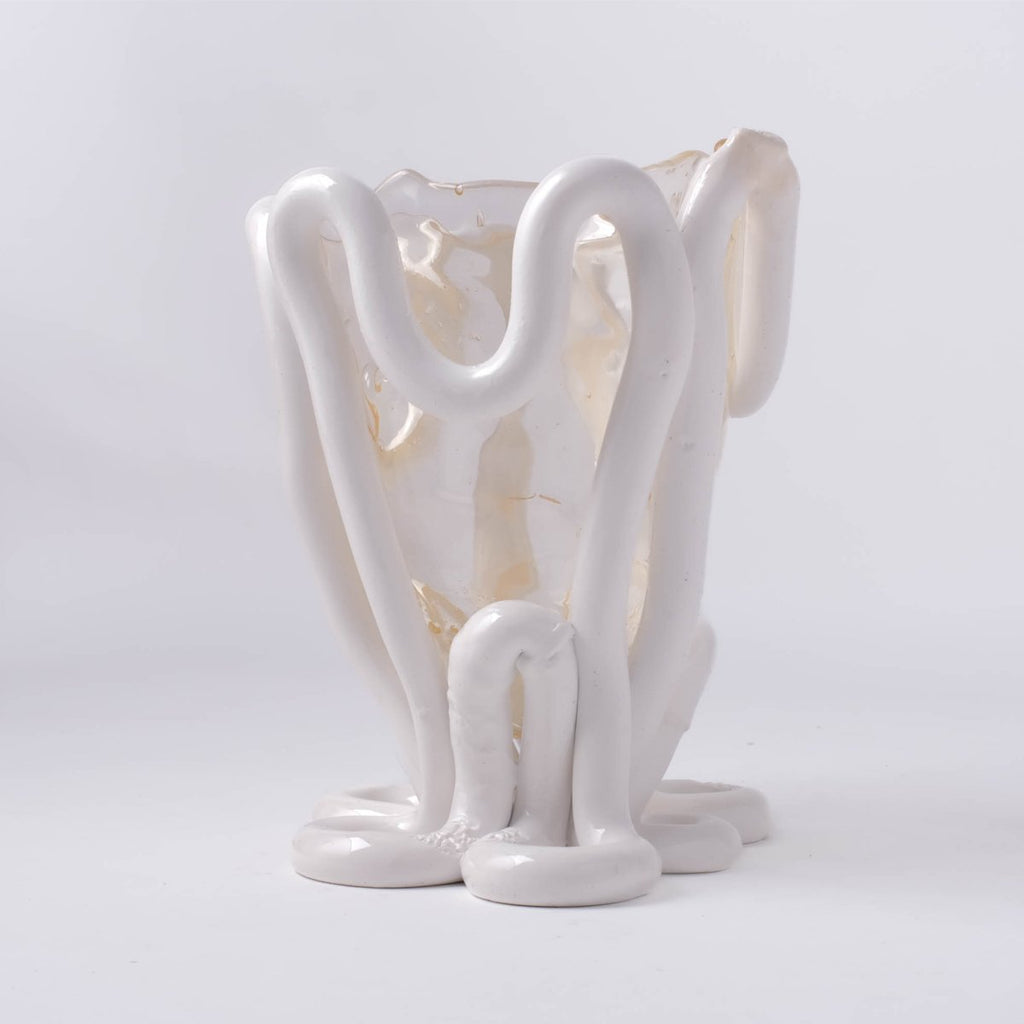 Vase Indian Summer - Clear, Matt White par Gaetano Pesce - Fish Design-S-The Woods Gallery