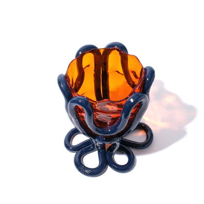 Vase Indian Summer - Clear Orange, Matt Blue par Gaetano Pesce - Fish Design-S-The Woods Gallery