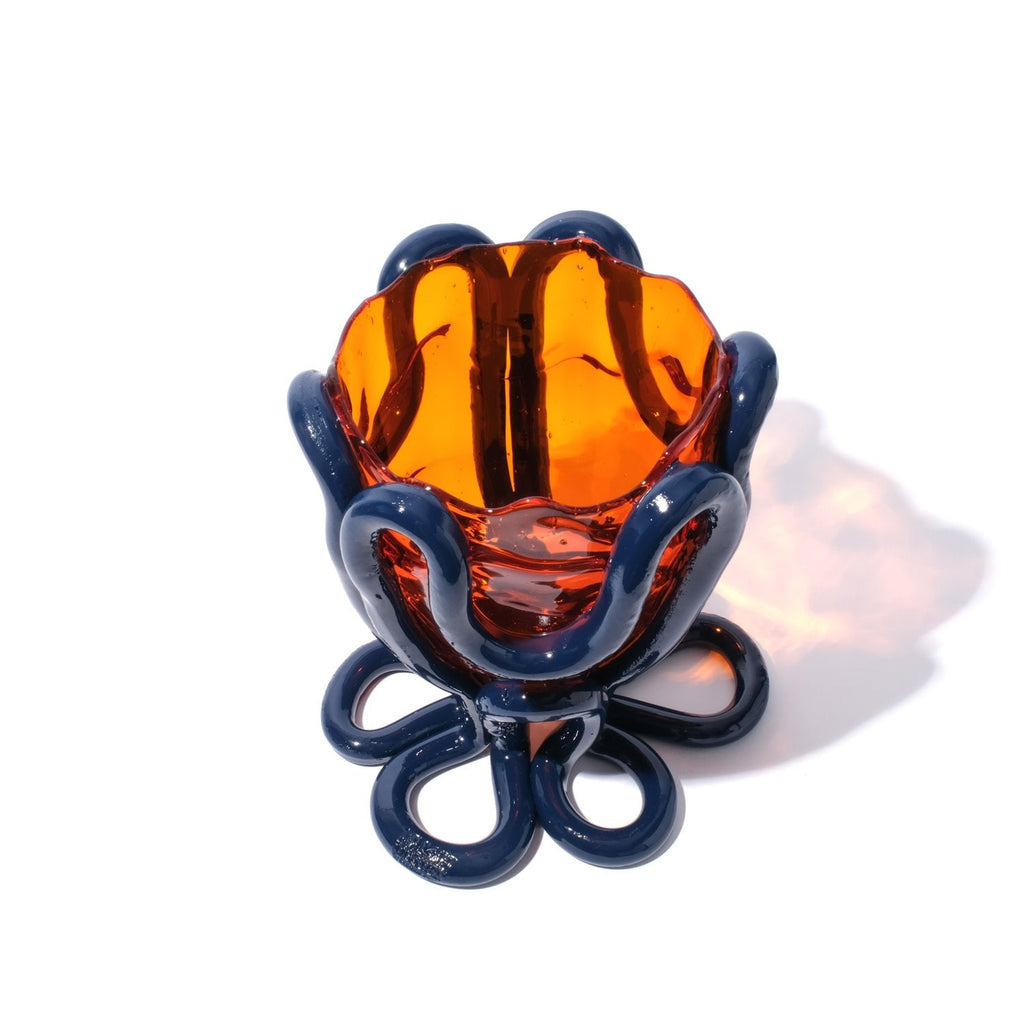 Vase Indian Summer - Clear Orange, Matt Blue par Gaetano Pesce - Fish Design-S-The Woods Gallery