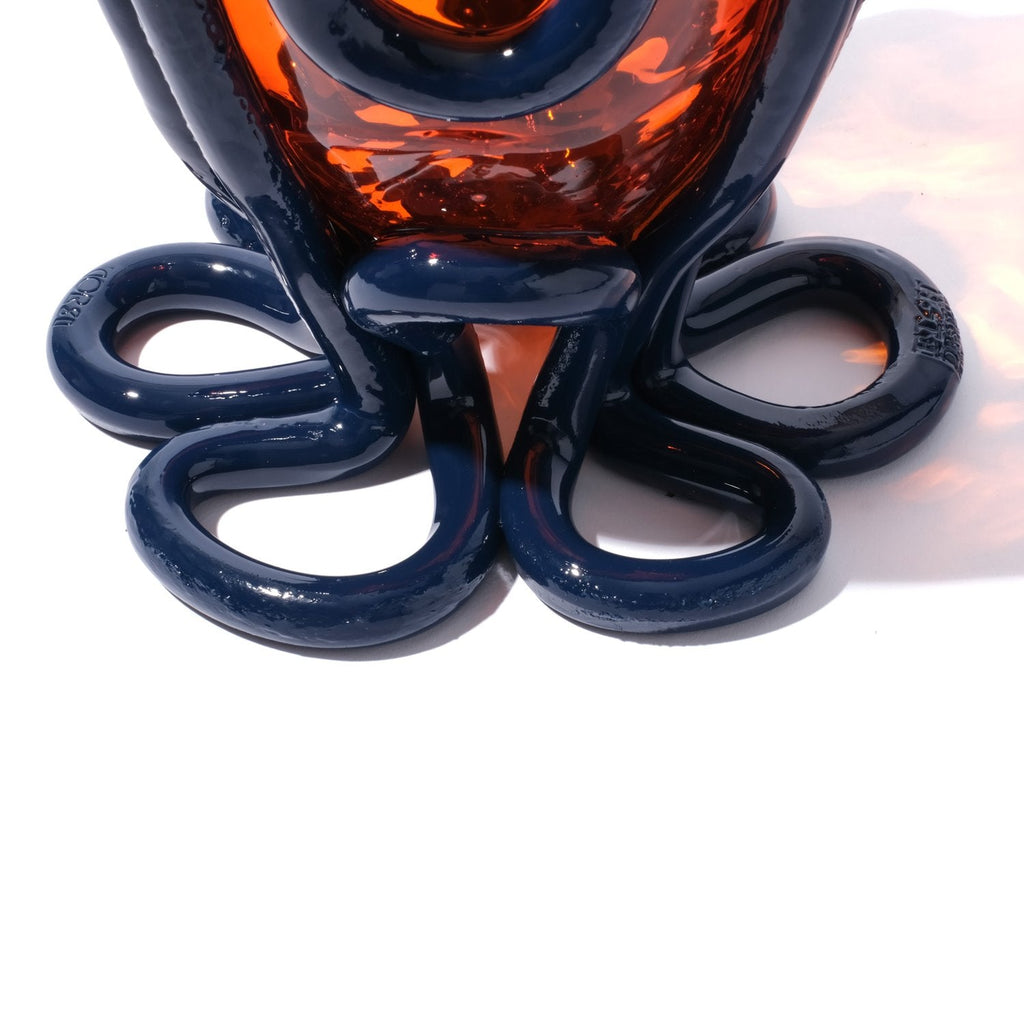 Vase Indian Summer - Clear Orange, Matt Blue par Gaetano Pesce - Fish Design-S-The Woods Gallery