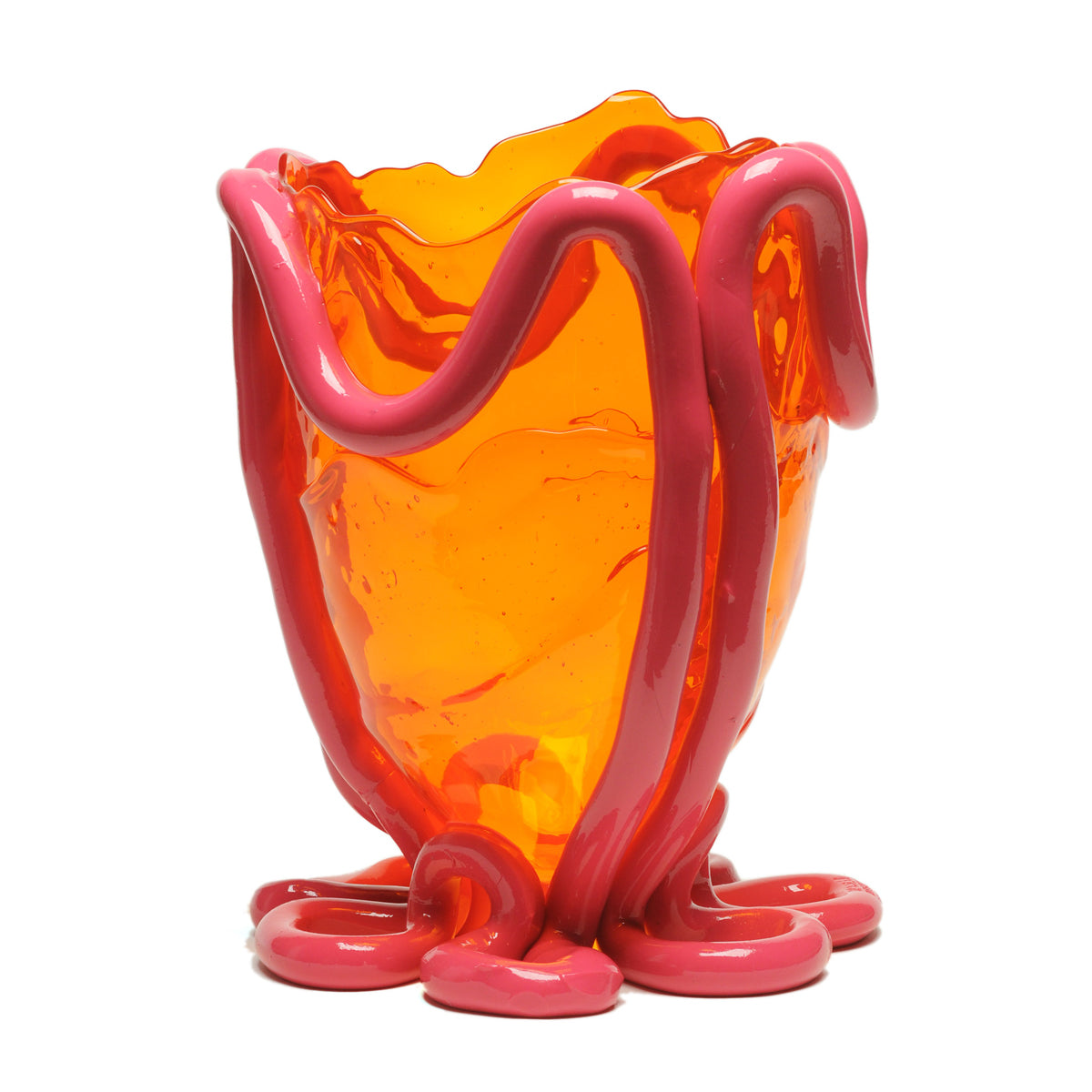 Vase Indian Summer - Clear Orange, Matt Fuchsia par Gaetano Pesce - Fish Design-S-The Woods Gallery