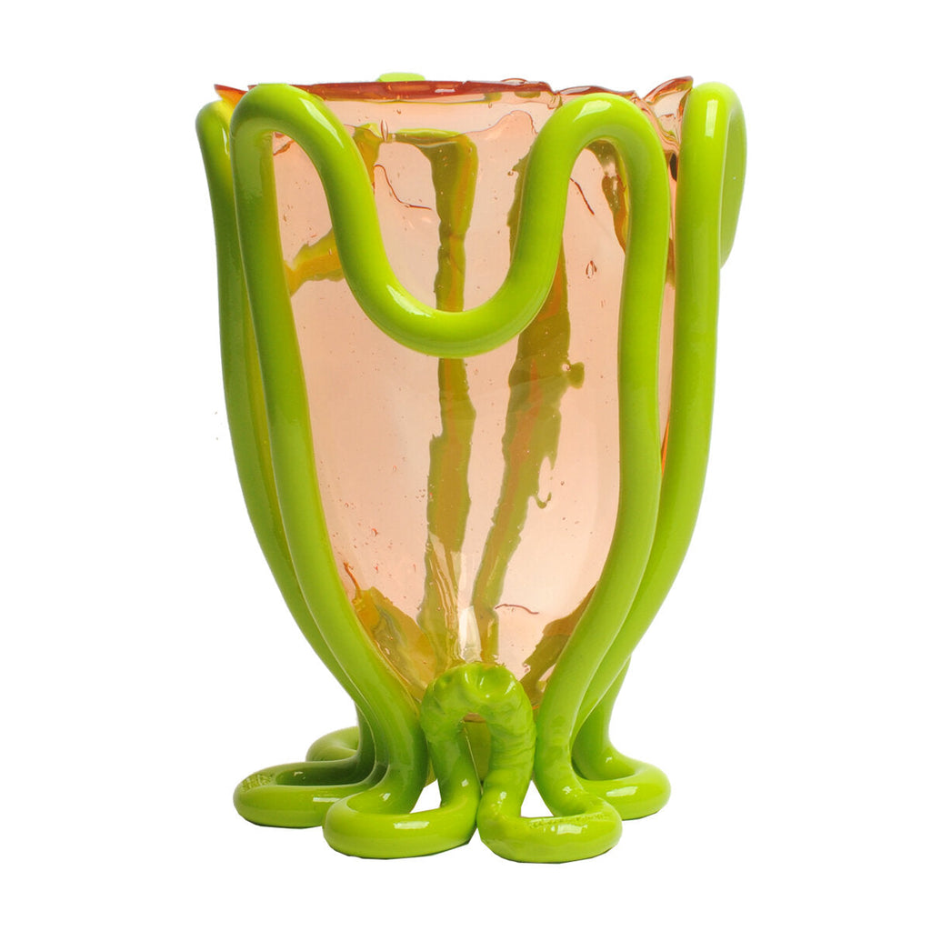 Vase Indian Summer - Clear Pink And Matt Lime par Gaetano Pesce - Fish Design-S-The Woods Gallery