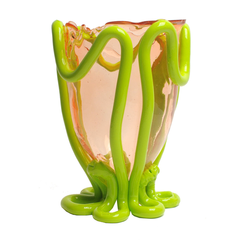 Vase Indian Summer - Clear Pink And Matt Lime par Gaetano Pesce - Fish Design-S-The Woods Gallery