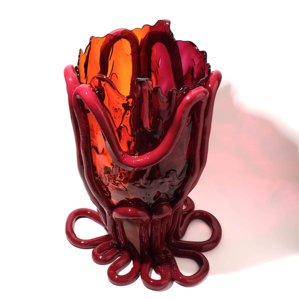 Vase Indian Summer Extra Colour - Clear Fuchsia, Orange, Matt Bordeaux par Gaetano Pesce - Fish Design-S-The Woods Gallery