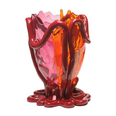 Vase Indian Summer Extra Colour - Clear Fuchsia, Orange, Matt Bordeaux par Gaetano Pesce - Fish Design-S-The Woods Gallery