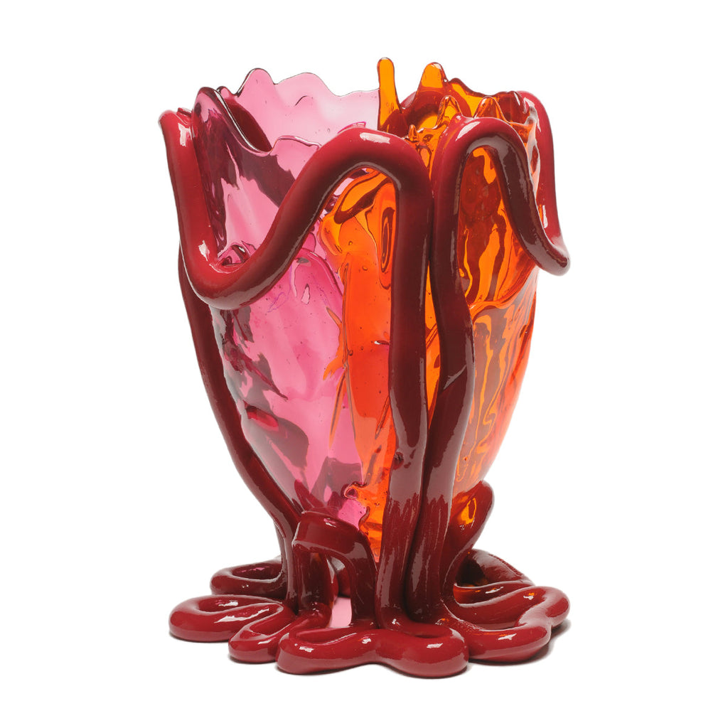Vase Indian Summer Extra Colour - Clear Fuchsia, Orange, Matt Bordeaux par Gaetano Pesce - Fish Design-S-The Woods Gallery