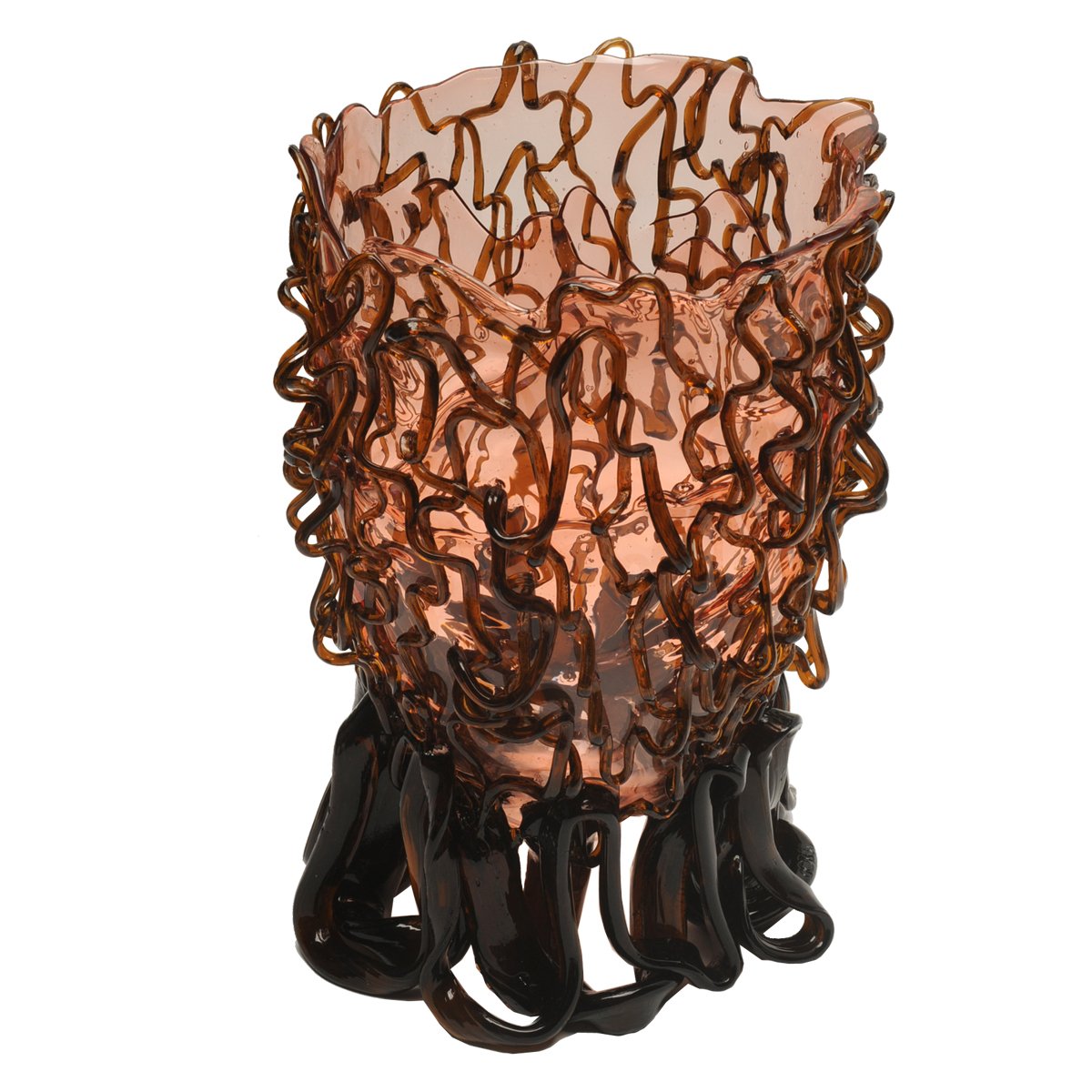 Vase Medusa - Clear Pink And Clear Brown par Gaetano Pesce - Fish Design-S-The Woods Gallery