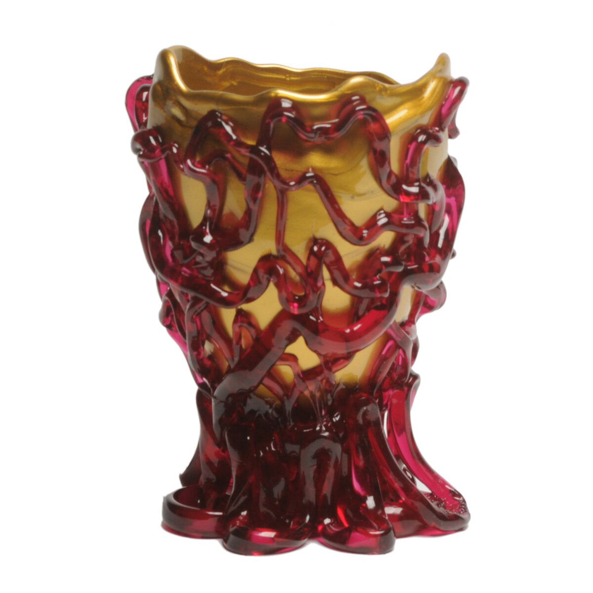 Vase Medusa - Gold, Clear Fuchsia par Gaetano Pesce - Fish Design-S-The Woods Gallery